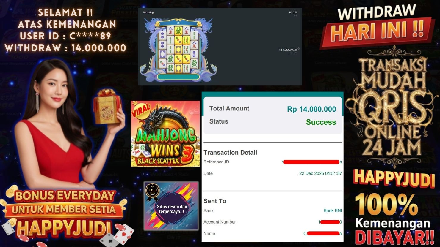 HAPPYJUDI JACKPOT SLOT MAHJONG WINS 3 - BLACK SCATTER